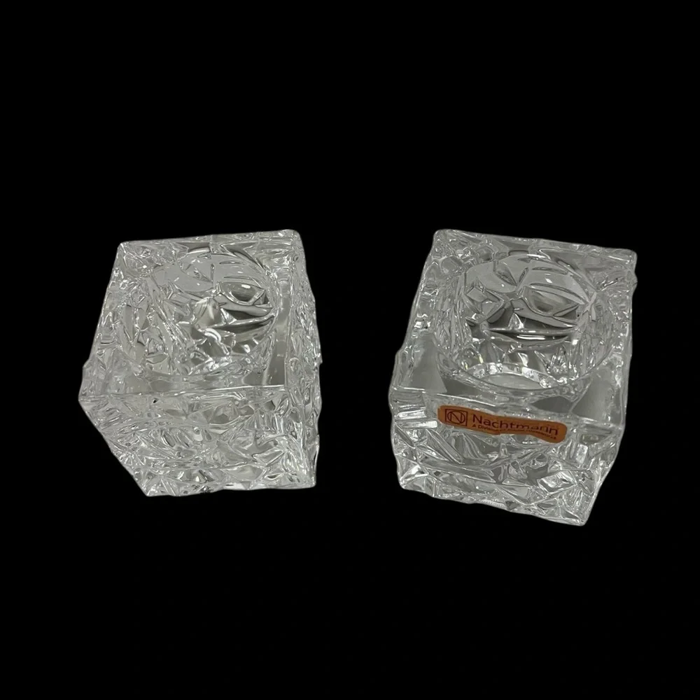 Nachtmann Crystal Candle Holders by Riedel Glassworks 3 inches